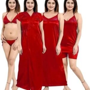 6 Part Nightwear Combo - Maroon